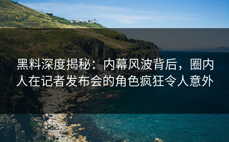 黑料深度揭秘：内幕风波背后，圈内人在记者发布会的角色疯狂令人意外